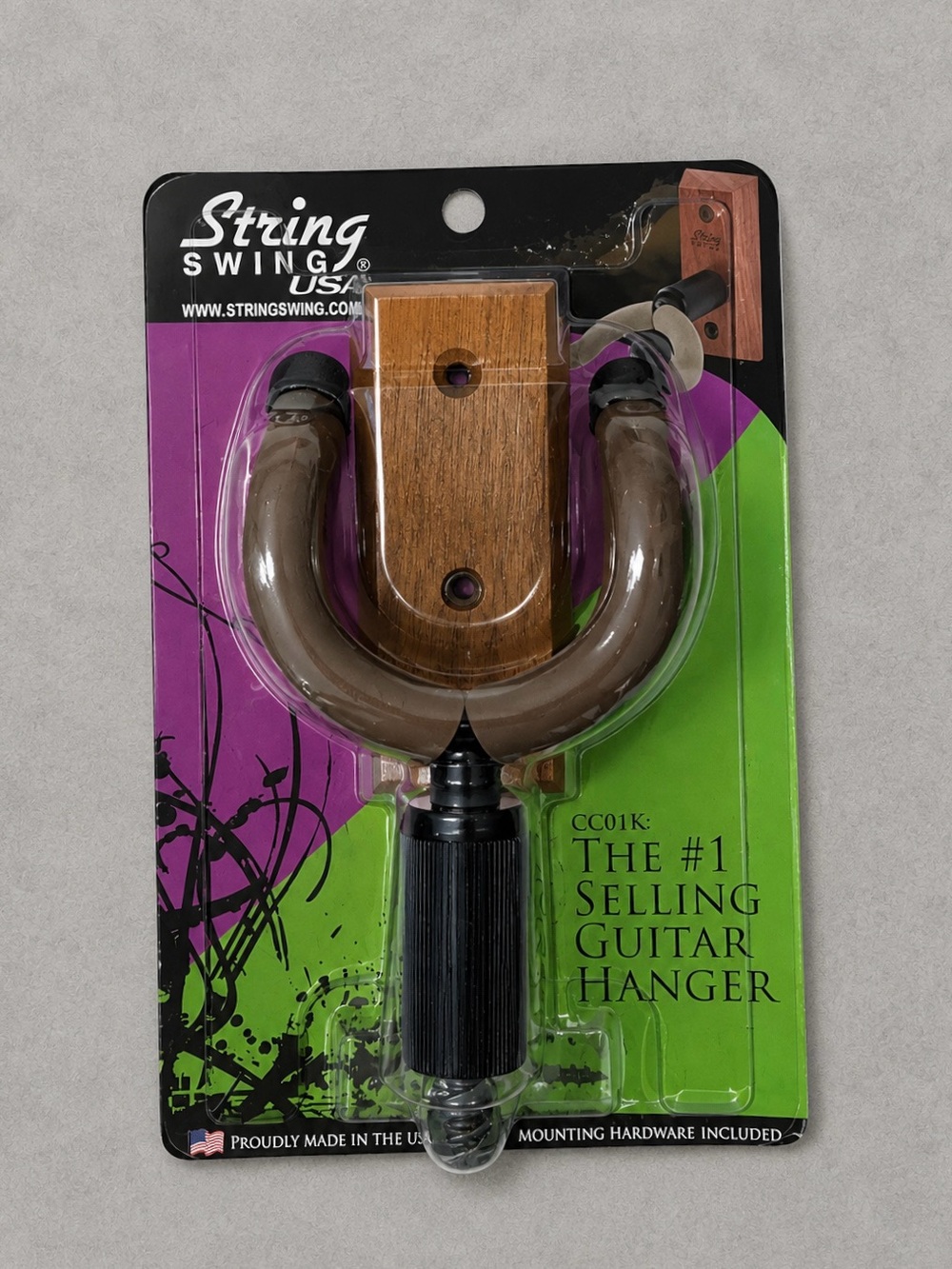 String Swing CC01K-BW Guitar Hanger and Guitar Wall Mount Bracket Holder